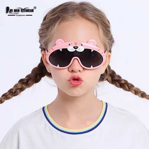 Солнцезащитные очки 2-цветовые поляризованные детские очки модно и милые солнцезащитные очки, подходящие для 4-10 детей с высокой рамкой эластичности Y240523
