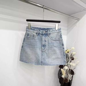 Two Piece Dress Mm24 Summer Fashion Embroidered Letter Commuter Style Slim Denim Short Skirt