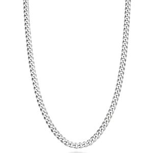 Italian Solid 925 Sterling Silver 3.5mm Diamond Cut Cuban Link Curb Chain Necklace for Women Men, Made in Italy