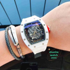 RM Data di orologio Business per il tempo libero da uomo automatico orologio meccanico ceramica rettangolare cavo personalizzato nastro di granella marea luminosa