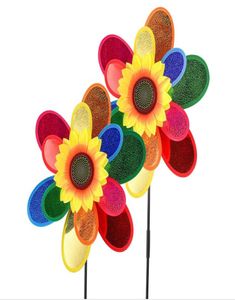 Garden Decorations Rainbow Pinwheels Whirligig Wind Spinner Stora väderkvarnar Toys For Yard Lawn Art Decor Baby Kids Toy7566145