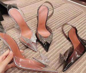 나비 장식 여성 샌드 샌들 패션 부드러운 투명 PVC 하이힐 샌들 여름 파티 파티 신발 2103019214010