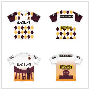 2024 New Australia Brisbane Broncos Home Away Away Indigenous Anzac Heritage Rugby Jersey Child's Girls Garotas ao ar livre camiseta