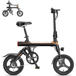 Cyklar Electric Bicycle Vuxen 21MPH 500W Peak Motor 270Wh Batteri Baksuspension 3-Stage Assist 14 Folding Ebike Vuxen Q240523