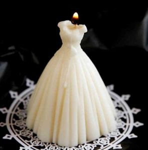Wedding Dress Candle Handmade Scented Candles Jar Glass Natural Plant Wedding Soy Wax Small Jars Aromatherapy Decor ZXFEB16158340649
