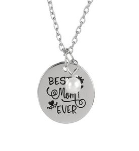 12pcslot Mom sempre Flor Gravada Pingente Charms Colar Mother Day Presente para Mãe Mãe Jóias7973519