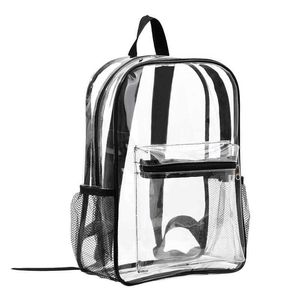 Hot selling transparent backpack, large capacity travel computer, cosmetics storage bag, PVC transparent backpack 240524