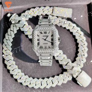 VVS Moissanite Diamond Inlaid Iced Out Watch Men smycken handledsdatum mekaniska klockor diamant lyxsmycken