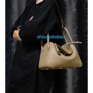 Linndys Shoulder Handbag Genuine Leather Bag Tc Cowhide Wax Thread Handsewn Mini Bag Mini Handheld One Shoulder Crossbody Womens Bag OHK4