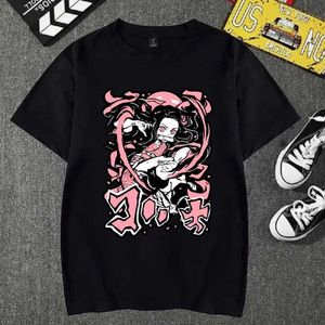 Męskie koszulki swobodne harajuku letni demon zabójca come anime kreskówka T-shirt mężczyźni kobiety Strt ubranie czyste bawełniane rodzic-dziecko top T240523
