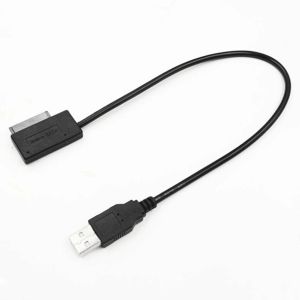 GRWIBEOU USB 2.0 till Mini SATA II 7+6 13Pin Adapter Converter Cable för bärbar dator CD/DVD ROM Slimline Drive Converter HDD Caddy