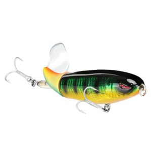 NEUER WHOPPER SPOPPER 1PC FISHING KöRE 13G 90 mm Topwater rotierende Schwanz VMC Haken Bassfischerei Köder 9078775