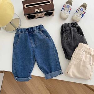 Byxor Milancel Baby Pants Solid Kids Jeans Casual Boys Denim Pants Soft Girls Fashion Byxor Y240527