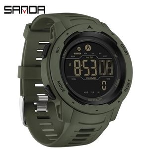 Sanda Brand Men смотрит на спортивные педомеры калории 50 м водонепроницаемые светодиоды цифровые часы военные наручные часы Relogio Masculino 2145 240517