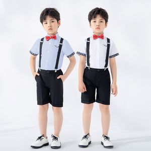 Shorts per ragazzi Shorts Set Boys Activewear (camicia + pantaloncini + bavaglini + bowtie)
