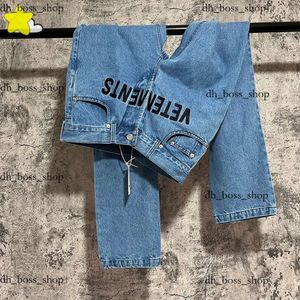 Vetements pants Men's Pants Heavy Fabric VTM Trousers High Quality Letter Embroidery Classic Jeans Buttons Pocket Blue Men Women 1 1 Vetements Denim Pants 111