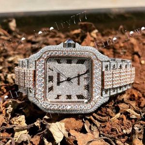 Бренды заморожены Moissanite Watch Hip Hop Iced Out Watch for Men Sainaless Steel Watch At Wholesales Price