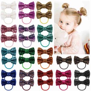 Аксессуары для волос Band 30 Baby Girl Hair Clips Sparkling Bow Rubber Rands изящные эластичные волосы веревка для хвоста wx5.22