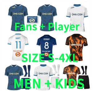 24 25マルセイユサッカージャージ2024 2025 Maillot Foot Guendouzi Vitinha Ndiaye Clauss Shirts Mens Kids Kit Veretout Harit Ounahi Moumbagna Mbemba Gigot