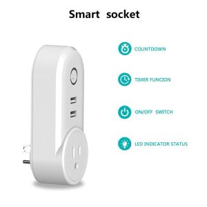 Akıllı WiFi Güç Fişi Elektrik Outlet AB US AU UK GE JP SOCKET USB SmartLife App Alexa Google Home tarafından Uzaktan Kumanda