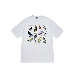 Herren-T-Shirts rund Hals Baumwolle Kurzarm T-Shirt Kreatives Vogelprint Hemd Explosive Mode Harajuku Unisex Grafik T-Shirts Übergroße J240523