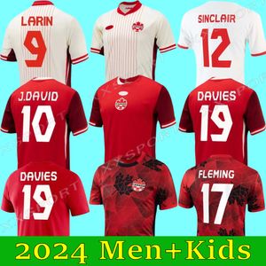 2024 Kanada Soccer Jerseys Men Kids Kit Women Uniforms National Team Davies J.David Larin 24 25 Ugbo Cavallini Millar Eustaquio Fraser 2024 Football Shirt T Home Away Away Away