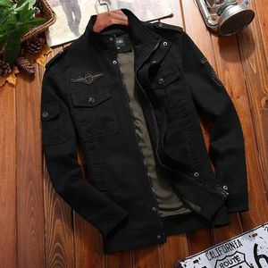 Men's Jackets Mens casual cargo jacket mens bomber windproof spring and autumn new hot ultra-thin vintage Q240523