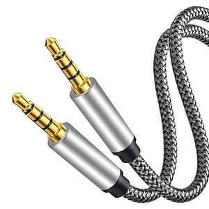 3,5 mm nylonowe pleciony kabel Aux 5 stóp 1,5M Audio Pomocniczy adapter wejściowy Mężczyzna do męskiego sznurka do słuchawek samochodowa domowy głośnik stereos iPhone ipad iPod