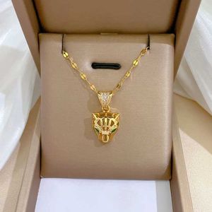 Pendant Necklaces DIEYURO 316L Stainless Steel Panther Head Pendant Necklace Suitable for Women and Girls New Fashion Clavicle Chain Jewelr