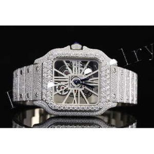Luxos com a marca Moissanite Watch Aço inoxidável Iced Out Hip Hop Watch for Unisex Watch Watch By Indian Exportadores