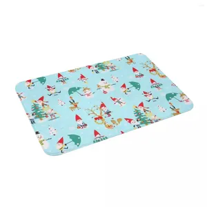 Carpets Christmas Cute Gnome 24" X 16" Non Slip Absorbent Memory Foam Bath Mat For Home Decor/Kitchen/Entry/Indoor/Outdoor/Living Room