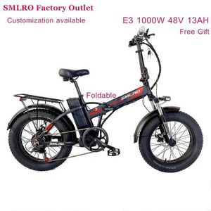 Электрический велосипед велосипедов со складной 20 -дюймовой 4,0 толстой шиной, оборудованной моторной батареей 1000 Вт 48 В 15AH и двойным амортизатором Q240523
