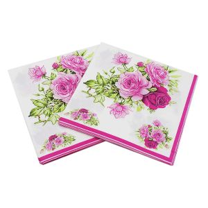 20шт/лот милая фиолетовая розовая цветочная бумага салфет