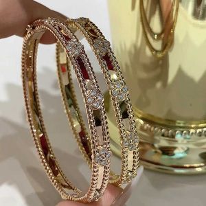 Klasyczne Vanly Bracelets High Version v Gold Clover Kaleidoskop Bransoletka Light Luksusowy wysoki zmysłowy pierścień