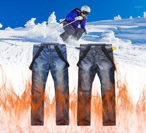 청바지 스키 바지 남성과 여성 야외 바람 방수 방수 두꺼운 따뜻한 통기성 바지 스키 스노우 보드 바지 11886274