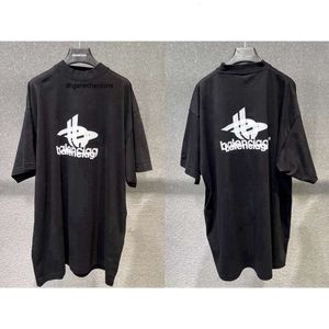 Bデザイナー高バージョンパリBファミリーテープダブルシャドウ印刷短袖のTシャツユニセックスルースOS短袖TシャツZZ3CZZ3C Z3DI