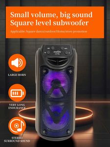 Alto-falantes portáteis 1 alto-falante sem fio ao ar livre Ultra Loud Sound Dual Luzes LED de 3 polegadas Cartão Removível Card USB Large Camping Speaker Portable S2452402