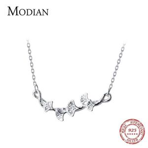 Pendant Necklaces Modian New Arrival% Real 925 Sterling Silver Fashion Classic Flower Chain Necklace Womens Sterling Silver S925 Jewelry S2452206