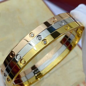 6 Diamonds thin love bangle Narrow edition bracelets for women gold plated 18K bangle Ladies bracelet designer diamond designer jewelry fashion premium gifts 009