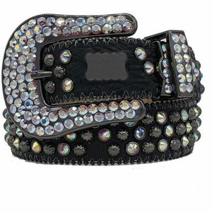 Modebälten för kvinnodesigner Mens BB Simon Rhinestone Belt med bling strass som gåva 256D