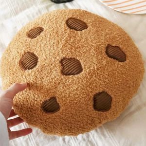 Cushion/Decorative Pillow Circular chocolate chip biscuit throwing living room bedroom sofa soft cushion filled plush toy Q240523