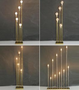 Украшение вечеринки 10head Golden Metal Candelabra Candle Holder Свадебный стол центральные части дома высокие электронные подсвечники2280912