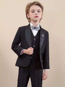 Kinder elegante Klavierfotografie Anzug Blumenjungen Hochzeitskleid Prince Kinder Tuxedo Teenager Abschlussgeburtstagsfeier Kostüm