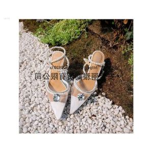 PVC Style Sandals Fashion Summer Summer feminino transparente transparente Pealrs Strappy Point Toe Heels High Sapatos Prom Ev 005