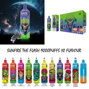 Originale Sunfire Tornado 9000 sbuffi 9k vape sbuffi usa e getta britannica Francia tedesca olandese 18 ml di venduta a caldo penna a vaporizzazione 30mg 20mg 50mg 0mg e shisha negozio