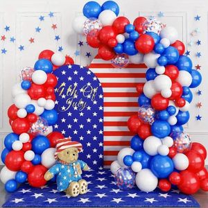 Decoração de festa 106pcs vermelho azul branco guirlanda arco definido por látex de aniversário suprimentos de beisebol náuticos britânicos esportes eventos