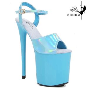 20 cm/8inchs Women 351 Sandaler Summer Sexy Pole Dance Shoes Super High Nightclub Platform Stiletto Striptease Fetisch 030