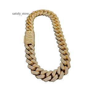 Dazzling Cuban Link Chain with Moissanite Stone and Multi Size Available Hip Hop Chain for Sale Factory Pries 26MM Gold Trendy
