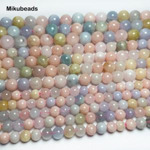 Wholesale Natural 10mm A+ Madagascar Beryl Smooth Round Loose Beads For Jewelry Making DIY Bracelets Necklace Strand