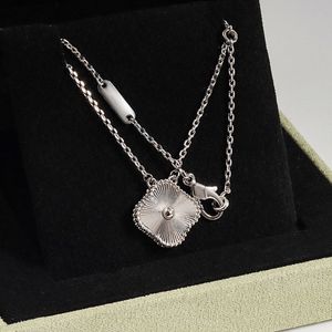 925 sterling silver necklace women 1 flower four leaf clover pendant necklaces designer onyx agate mother of pearl plated 18k gold jewelry Valentines Day girl gift